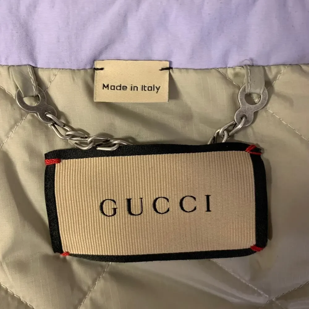GUCCI Size 48 Purple Dans Le Vert Wool Polyamide Jacket